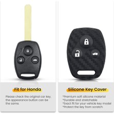 Cdwishbest Silikon Kılıf No.1 Keyyou 3 Düğme Honda Accord Civic Crv Pilot Karbon Fiber Silikon Araba Anahtarı Durum Kapak Fit (Yurt Dışından)