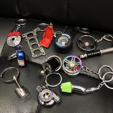 Cdwishbest Silindir Conta Siyah Jant Anahtarlıklar Türbin Anahtarlıklar Metal Fren Diskli Tekerlek Göbeği Anahtarlık Araba Aksesuarları (Yurt Dışından)