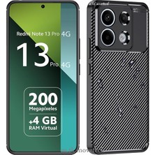 M.TK Moveteck Xiaomi Redmi Note 13 Pro 4g Kılıf Kamera Korumalı Karbon Desenli Görünümlü Uzun Ömürlü Renk Atmaz