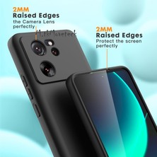 MTK Moveteck Xiaomi Mi 13T - Mi 13T Pro Uyumlu Kılıf Kamera Korumalı Soft Yumuşak Mat Silikon + 9h Tempereli Ekran Koruyucu Cam 2'li Set Ekran Camı ve Kılıf