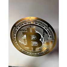 Gök Grup Design Bitcoin Detaylı Altın Kaplamalı Metaltablo