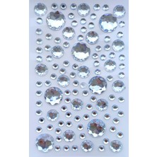 Giraffe Sticker Yuvarlak Taş Sticker Yapışkanlı Saç, Yüz, Tırnak ve Süs Taşı Işıltılı Parlak Beyaz