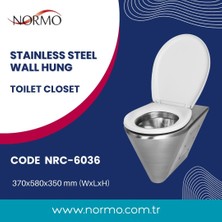 Normo Paslanmaz Çelik Engelli Klozeti S Çıkışlı-Taharet Çubuksuz 370x700x460mm (NRC-6038-SXXX)