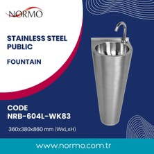 Normo Paslanmaz Çelik Engelli Klozeti P Çıkışlı-Taharet Çubuklu 370x700x460mm (NRC-6038-PBXX)