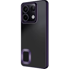 Case 4u Xiaomi Redmi Note 13 Pro 5g Kılıf Kamera Lens Korumalı Şeffaf Renkli Logo Gösteren Parlak Omega Kapak Derin Mor