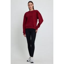 Kef Clothing Bordo Sweatshirt, Oversize Sweatshirt, Kadın Sweatshirt, Bisiklet Yaka Sweatshirt