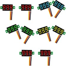 Jelang 10PCS Dc Voltmetre Ekran 3-Wire Dc 0-100V Gerilim Test Cihazı 4 Renk Kombine Mini (Yurt Dışından)