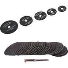 Jelang 25 Pcs 32MM Reçine Kesme Diskleri Seti Kiti + 1 Mandrel Döner Alet ve 6 Adet Metal Hss Daire Testere Seti (Yurt Dışından)