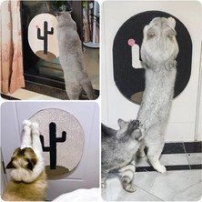 Astraeus Kedi Tırmalama Tahtası Duvara Monte Ondüla Karton Kedi Tırmalayıcı - Kaktüs Desen - Siyah (Yurt Dışından)