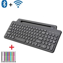 Duhaline Bluetooth&wireless Kablosuz Standlı Klavye Tablet Telefon Pc Tv Laptop Mac Uyumlu Numerik Sessiz Tuş