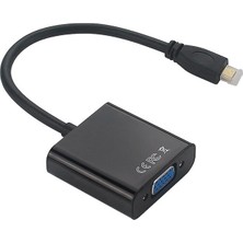 Fanxicm Pc / Dizüstü Tablet / Kamera / Raspberry Pi 4b Için 3,5 mm Ses Kablosu ve USB Dönüştürücü ile Mikro HDMI Uyumlu VGA Adaptörü (Yurt Dışından)