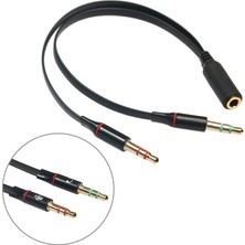 Fanxicm 1 Adet 3.5mm Y Splitter Kulaklık Mikrofon Ses Adaptörü Kadın 2 Erkek Kulaklık Kulaklık Pc Adaptörü Aux Stereo Adaptör Kablosu (Yurt Dışından)