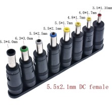 Fanxicm Adet Dc 5.5x2.1 mm Dişi Jak Fiş Adaptörü Konnektörleri 6.3 6.0 5.5 4.8 4.0 3.5mm 2.5 2.1 1.7 1.35MM Erkek Ipuçları Güç Adaptörü (Yurt Dışından)