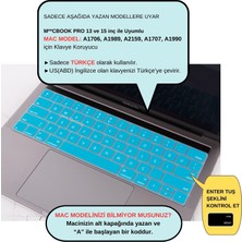 McStorey Macbook Pro Klavye Koruyucu US-TR Baskı A1706 A1989 A2159 A1707 A1990 Uyumlu