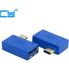 Fanxicm Sağ Açılı 90 Derece USB 3.1 Tip C Usb-C Tip-C Erkek USB 3.0 ve USB 2.0 A Dişi Otg Adaptör Konnektör Dönüştürücü Dizüstü Bilgisayar Için (Yurt Dışından)