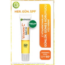 Garnier C Vitamini Parlak Günlük Güneş Koruyucu Fluid Yüz Kremi Görünmez Doku SPF50+ 40ML