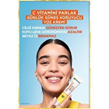 Garnier C Vitamini Parlak Günlük Güneş Koruyucu Fluid Yüz Kremi Görünmez Doku SPF50+ 40ML