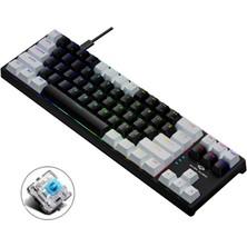 Valkyrie Blue Switch Dark Alien K710 71 Tuş Rgb Gaming Klavye - Mekanik Mavi Tuş Type-C  - 2 Kademe Yükseklik Beyazsiyah