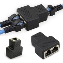 Fanxicm 1 Ila 2 RJ45 Ayırıcı Ağ Adaptörü Konektörü Bölünmüş Kablo Ağ Genişletici Uzatma Konektörü Ethernet Lan Çift Bağlantı Noktalı Fiş (Yurt Dışından)