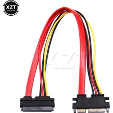 Fanxicm Yeni 30 cm 22PIN Sata Kablosu Erkek Kadın 7 + 15 Pin Seri Ata Sata Veri Güç Combo Uzatma Kablosu Konektörü Dönüştürücü (Yurt Dışından)