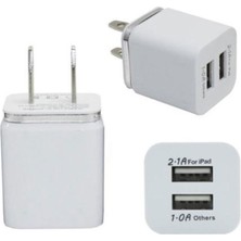 Fanxicm Yenı Evrensel 2.1A Üçlü USB 2 Port Duvar Ev Seyahat Ac Şarj Adaptörü Abd Tak (Yurt Dışından)