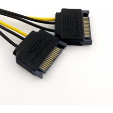 Fanxicm 1x Çift Sata 15 Pin Erkek Pcı-E Express 6 Pin Dişi Pcı-E Ekran Kartı Güç Y Splitter Bağlantı Kablosu 20 cm (Yurt Dışından)