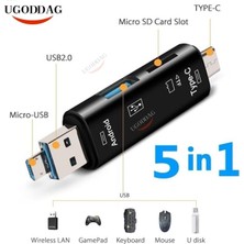 Fanxicm 5 In 1 Çok Fonksiyonlu USB 3.0 Tip C USB Mikro USB Sd Tf Hafıza Kartı Okuyucu Otg Kart Okuyucu Adaptörü Cep Telefonu Pc Aksesuarları (Yurt Dışından)