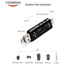 Fanxicm 5 In 1 Çok Fonksiyonlu USB 3.0 Tip C USB Mikro USB Sd Tf Hafıza Kartı Okuyucu Otg Kart Okuyucu Adaptörü Cep Telefonu Pc Aksesuarları (Yurt Dışından)