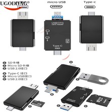 Fanxicm 5 In 1 Çok Fonksiyonlu USB 3.0 Tip C USB Mikro USB Sd Tf Hafıza Kartı Okuyucu Otg Kart Okuyucu Adaptörü Cep Telefonu Pc Aksesuarları (Yurt Dışından)