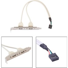 Fanxicm 2 Port Usb2.0 Dişi 9 Pin Anakart Başlık Kablosu Adaptörü 30 cm USB Panel Kablosu Pc Masaüstü Bilgisayar (Yurt Dışından)