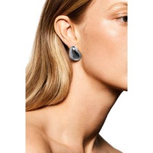 New Obsessions Minimalist Gümüş Rengi Düz Düğme Küpe