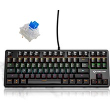 Valkyrie Leaven K870 Blue Switch Mekanik Gaming Oyun Klavyesi Rgb 61 Key Mavi Tuş Type-C Klavye Siyah