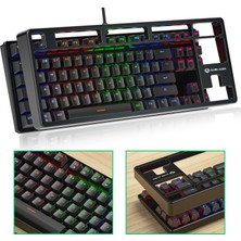 Valkyrie Leaven K870 Blue Switch Mekanik Gaming Oyun Klavyesi Rgb 61 Key Mavi Tuş Type-C Klavye Siyah