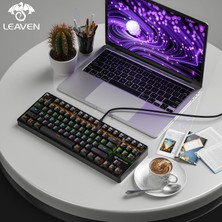 Valkyrie Leaven K870 Blue Switch Mekanik Gaming Oyun Klavyesi Rgb 61 Key Mavi Tuş Type-C Klavye Siyah