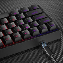 Valkyrie Leaven K620 Blue Switch Mekanik Gaming Oyun Klavyesi Rgb 61 Key Mavi Tuş Type-C Klavye Siyah