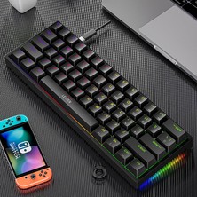 Valkyrie Leaven K620 Blue Switch Mekanik Gaming Oyun Klavyesi Rgb 61 Key Mavi Tuş Type-C Klavye Siyah