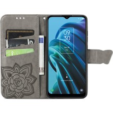 BDT Boutique Tcl 30 Xe 5g Kelebek Kanatları Narin Çiçekler Darbeye Dayanıklı Deri Telefon Kılıfı (Yurt Dışından)