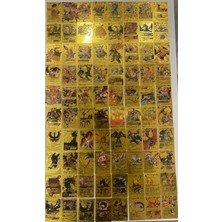 Abetto Market Pokemon Gold Özel, Esnek Yeni Seri Parlak Oyun Kartı 110 Adet Altın Kart