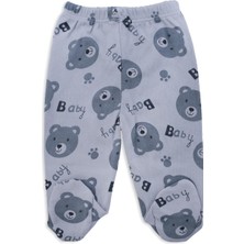 Bebelop Erkek Bebek Yazılı Resimli Panda Patikli Tek Alt Eşofman Altı