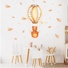 Artikel Balon ile Uçan Ayıcık ve Kuşlar Çocuk Odası Duvar Sticker 50 x 70 cm