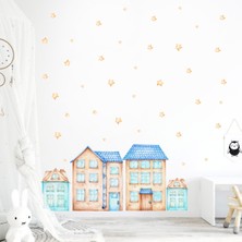 Artikel Evler ve Sarı Yıldızlar Çocuk Odası Duvar Sticker 50 x 70 cm