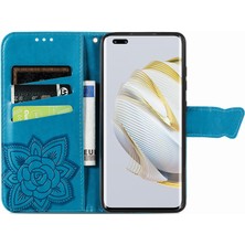 BDT Boutique Huawei Nova 10 Pro Kelebek Kanatları Narin Çiçekler Flip Darbeye Dayanıklı Deri Telefon Kılıfı ile Uyumlu (Yurt Dışından)