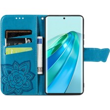 BDT Boutique Honor X9A Kelebek Kanatları Narin Çiçekler Flip Darbeye Dayanıklı Deri Telefon Kılıfı ile Uyumlu (Yurt Dışından)