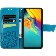 BDT Boutique Infinix Hot 9 Kelebek Kanatları Narin Çiçekler Darbeye Dayanıklı Deri Telefon Kılıfı (Yurt Dışından)