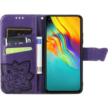 BDT Boutique Infinix Hot 9 Kelebek Kanatları Narin Çiçekler Darbeye Dayanıklı Deri Telefon Kılıfı (Yurt Dışından)