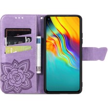 BDT Boutique Infinix Hot 9 Kelebek Kanatları Narin Çiçekler Darbeye Dayanıklı Deri Telefon Kılıfı (Yurt Dışından)