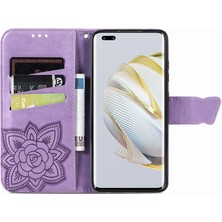 BDT Boutique Huawei Nova 10 Pro Kelebek Kanatları Narin Çiçekler Flip Darbeye Dayanıklı Deri Telefon Kılıfı ile Uyumlu (Yurt Dışından)