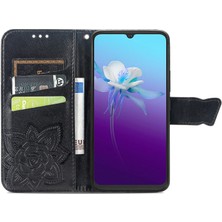 BDT Boutique Vıvo V20 Kelebek Kanatları Narin Çiçekler Darbeye Dayanıklı Deri Telefon Kılıfı (Yurt Dışından)