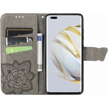 BDT Boutique Huawei Nova 10 Pro Kelebek Kanatları Narin Çiçekler Flip Darbeye Dayanıklı Deri Telefon Kılıfı ile Uyumlu (Yurt Dışından)