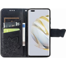 BDT Boutique Huawei Nova 10 Pro Kelebek Kanatları Narin Çiçekler Flip Darbeye Dayanıklı Deri Telefon Kılıfı ile Uyumlu (Yurt Dışından)